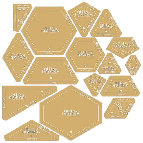 Queen of Diamonds Acrylic Template Set EPP by Paper Pieces