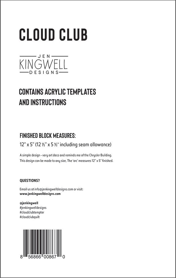 Cloud Club Tempter Acrylic Template and Instructions by Jen Kingwell