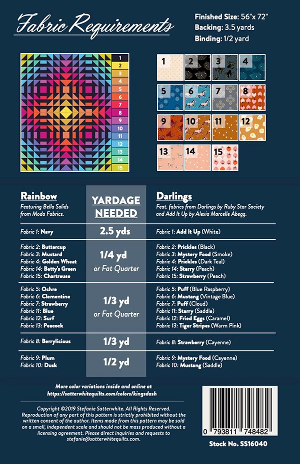 King Dash Quilt Pattern by Satterwhite Quilts