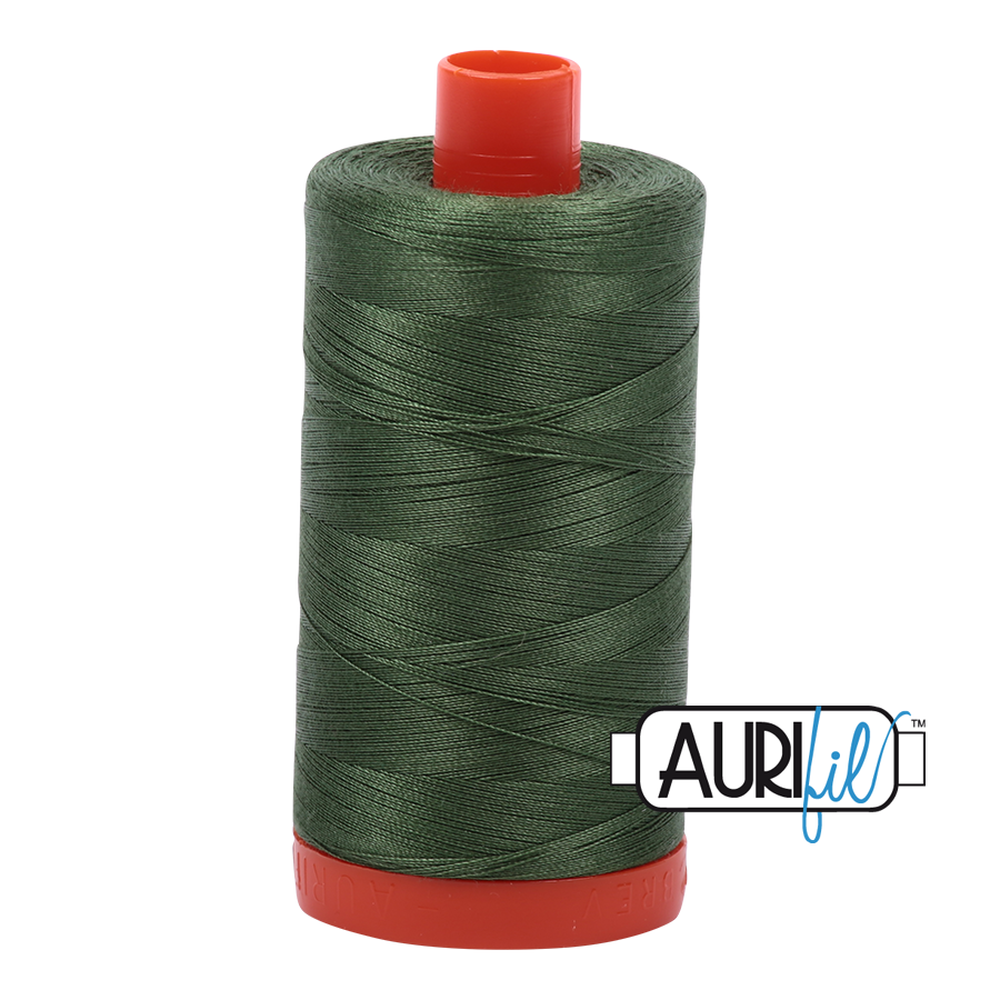 Aurifil Very Dark Grass Green A1050-2890 1422yds 50wt Mako Cotton Thread Solid