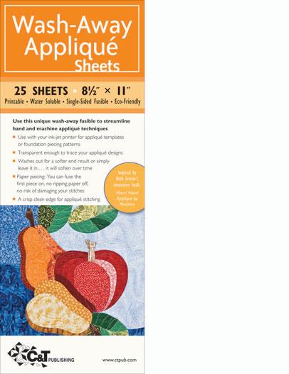 Wash-Away Applique Sheets 15 Count Pack by C & T Publishing