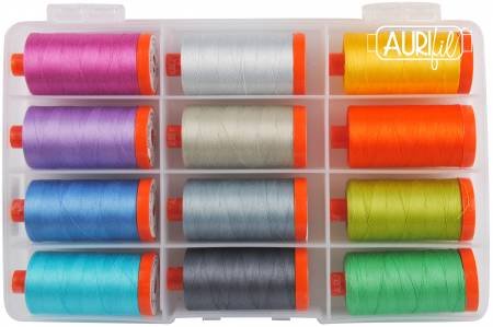 The Kaffe Collective Thread by Kaffe Fassett & Liza Lucy Aurifil Thread Set 50wt - 12 Large Spools