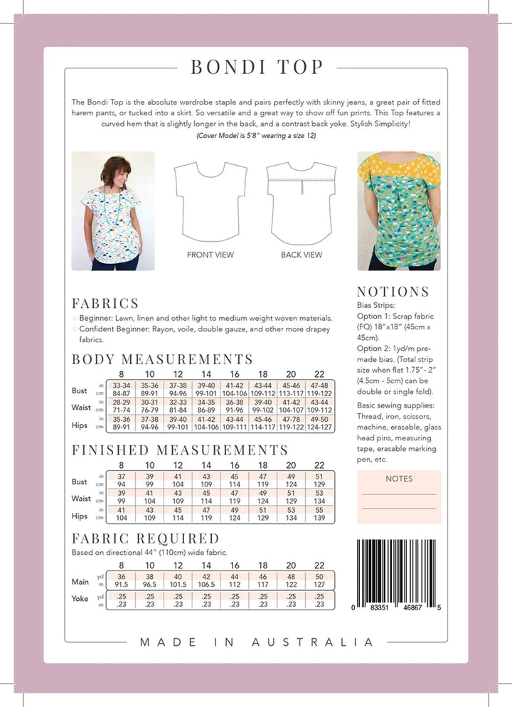 Bondi Top Pattern by Sew to Grow