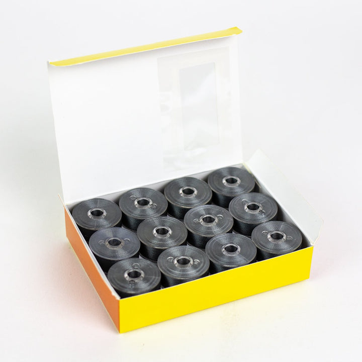 DecoBob Dark Grey Prewound Bobbins Size M 24ct 122