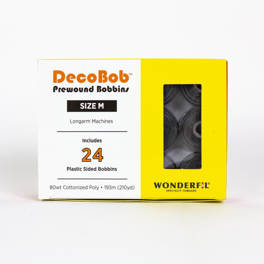 DecoBob Dark Grey Prewound Bobbins Size M 24ct 122