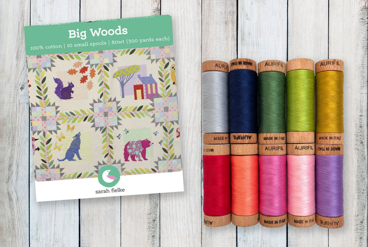 80wt Big Woods Aurifil Thread Box - Sarah Fielke 10 Small Spools
