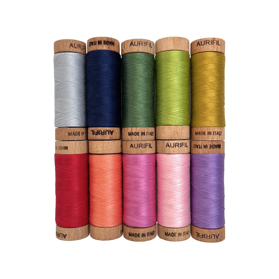 80wt Big Woods Aurifil Thread Box - Sarah Fielke 10 Small Spools