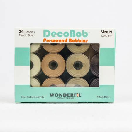 DecoBob Prewound Bobbins Size M 24ct Neutral