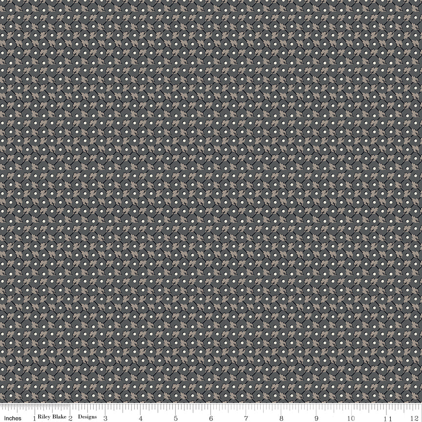 Leaves Grid - Shadow - Pumpkin & Licorice