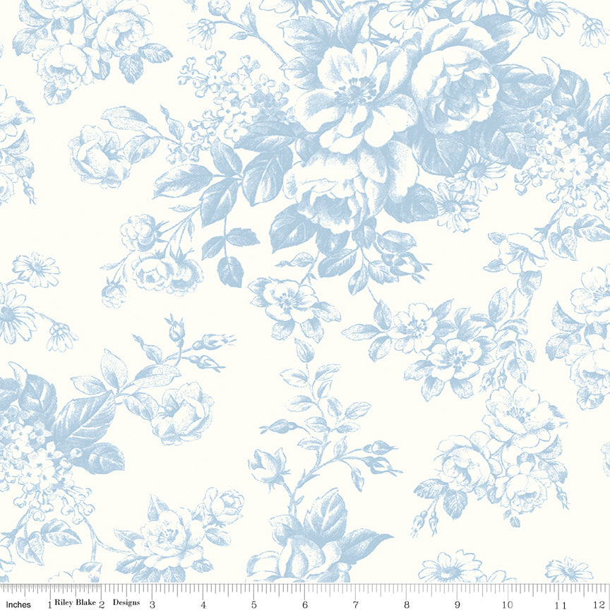 Toile Delight - Blue - Rosewater Cottage