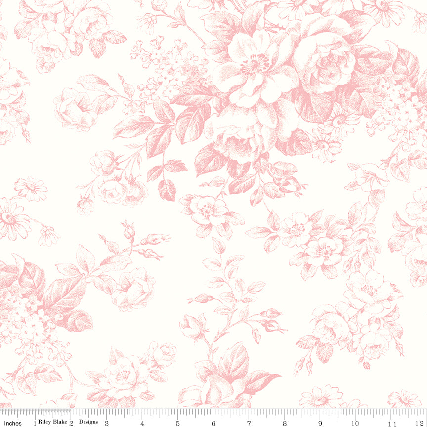 Toile Delight - Pink - Rosewater Cottage