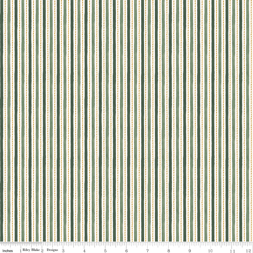 Stripes - Green - Santa's Fair by Lisa Audit