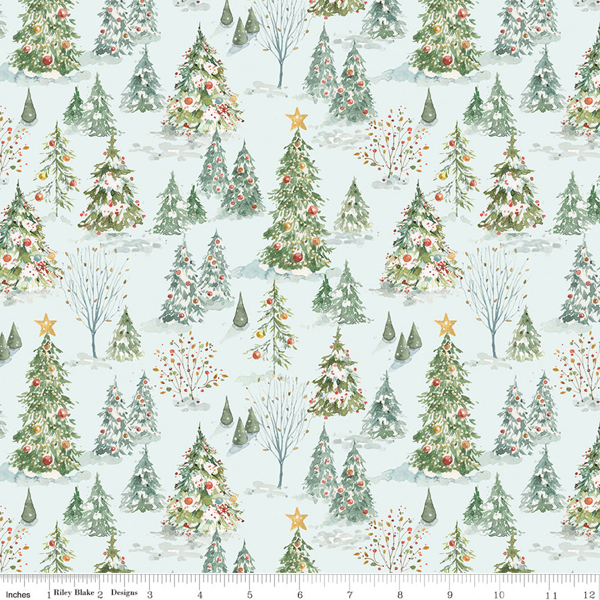 Forest - Blue - Santa's Fair by Lisa Audit