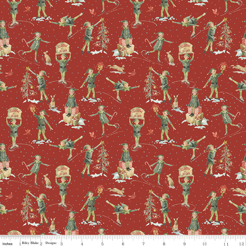 Elves - Red - Santa's Fair by Lisa Audit