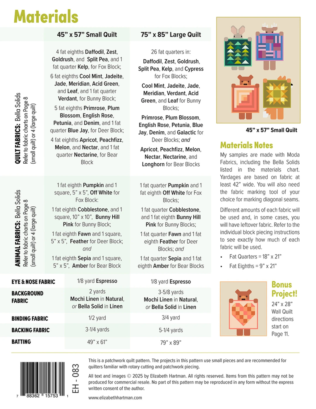 Show and Tell Pattern by Elizabeth Hartman