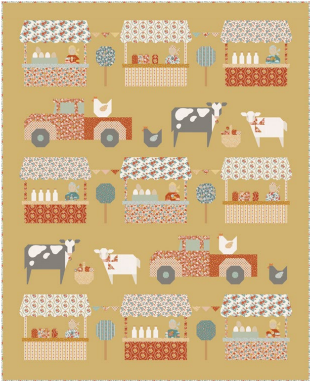 Farmers Market Quilt - Honey - Village Life
