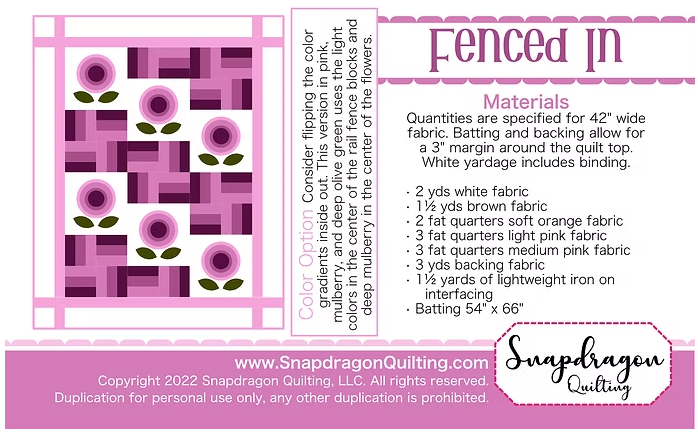 Fenced In Quilt Pattern