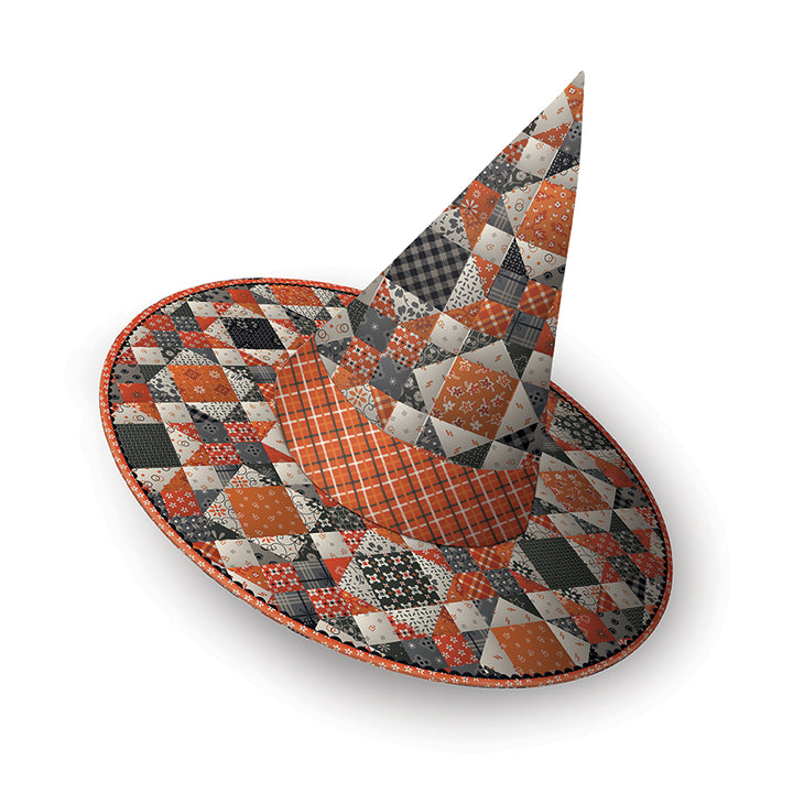 Star Patchwork Witch Hat Panel - Pumpkin & Licorice