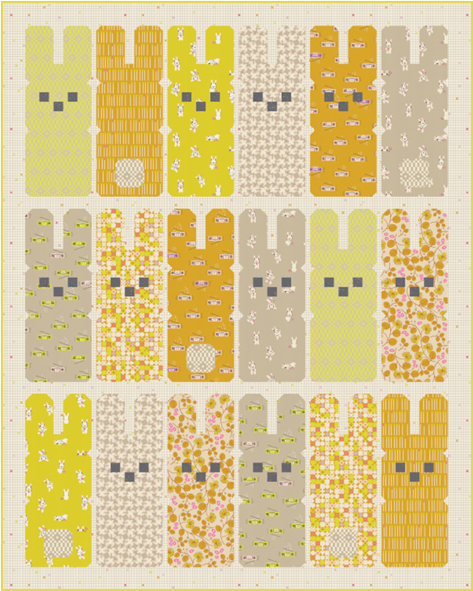 Hoppy Bunnies Throw Quilt Kit