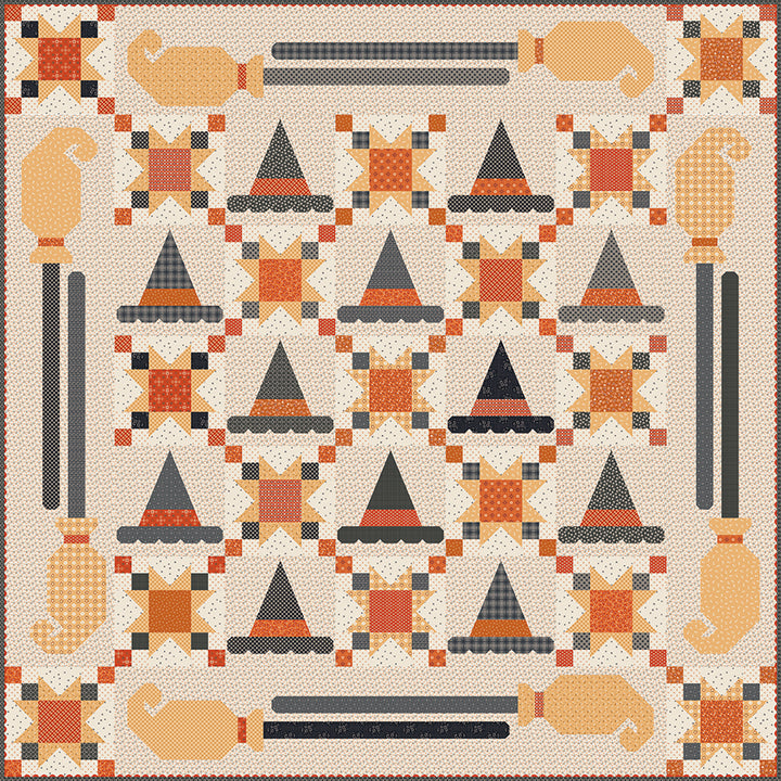 Midnight Ride Quilt Kit - Pumpkin & Licorice
