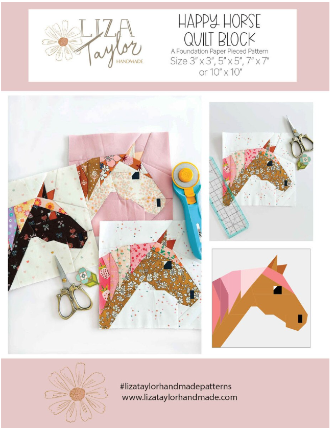 Liza Taylor Handmade Happy Horse Quilt Block Pattern
