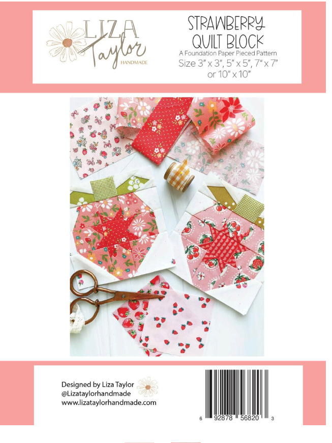 Liza Taylor Handmade Strawberry Quilt Block Pattern
