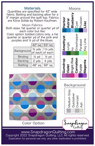 Many Moons Quilt Pattern