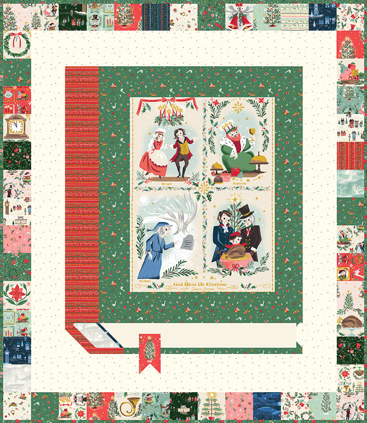 A Dickens' Christmas Panel Quilt Kit - Carol