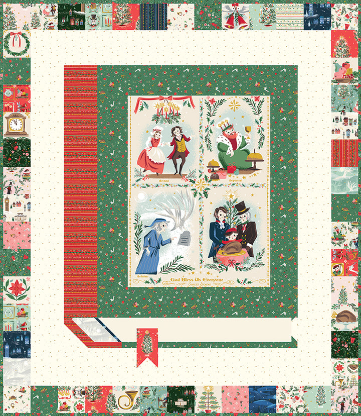 A Dickens' Christmas Panel Quilt Kit - Carol