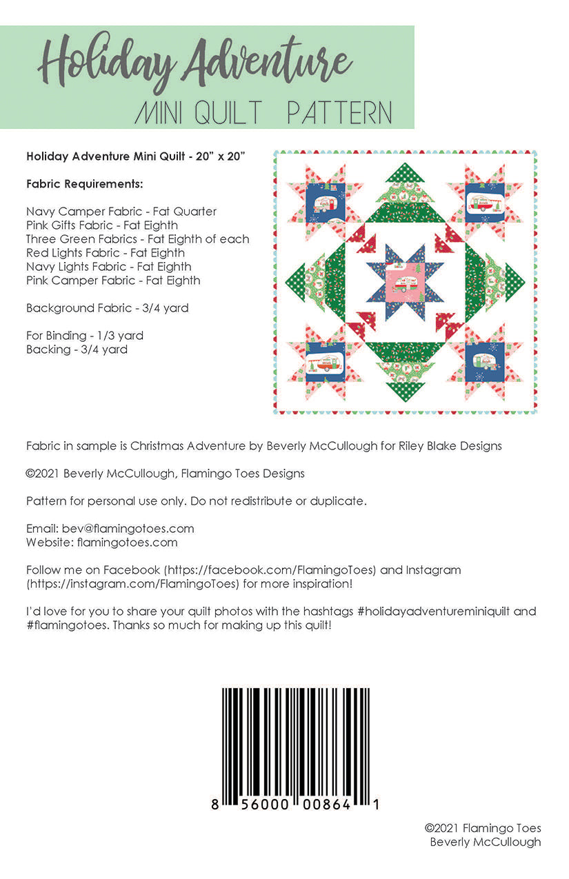 Beverly McCullough Holiday Adventure Mini Quilt Pattern