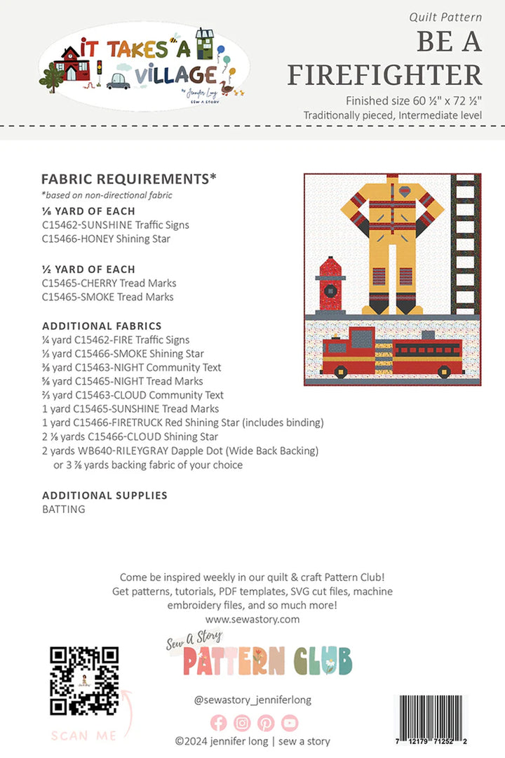 Be a Firefighter Quilt Pattern by Jennifer Long