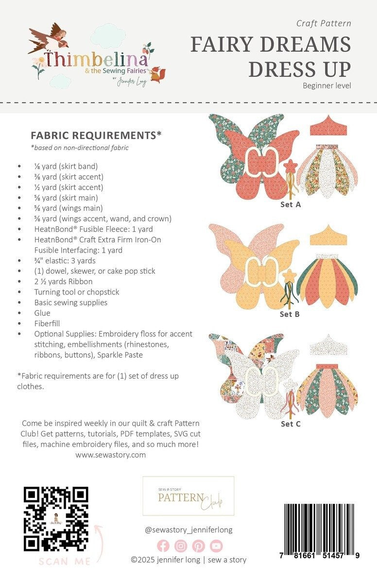 Fairy Dreams Dress Up Pattern by Jennifer Long for Riley Blake