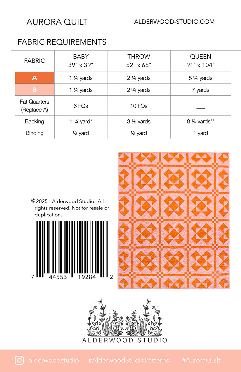 Alderwood Studio Aurora Quilt Pattern