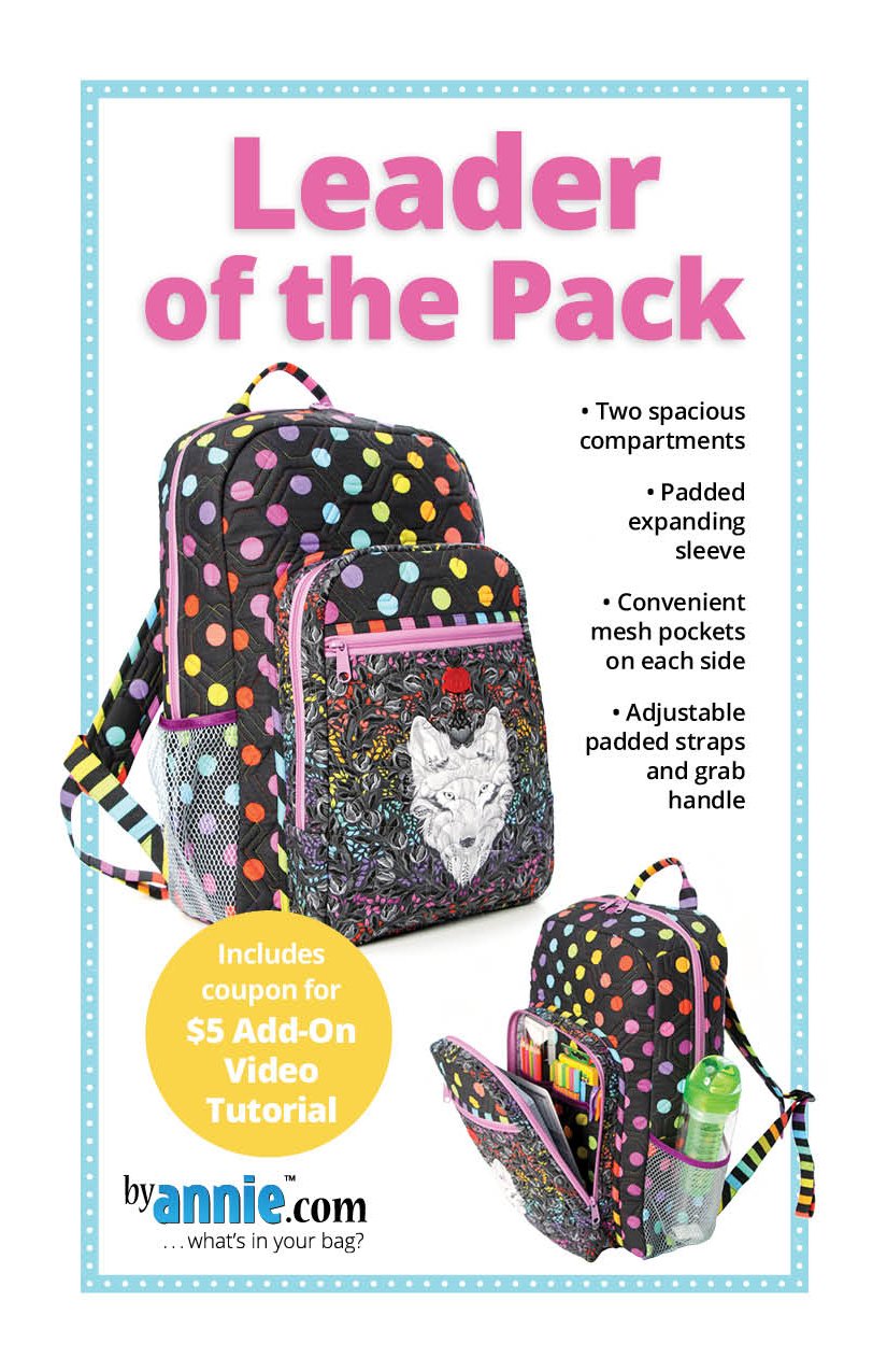 Quilting Elissa Backpack Straps & Pockets Expansion Pack to accompany select ByAnnie.com bag patterns (distributed by ByAnnie.com)