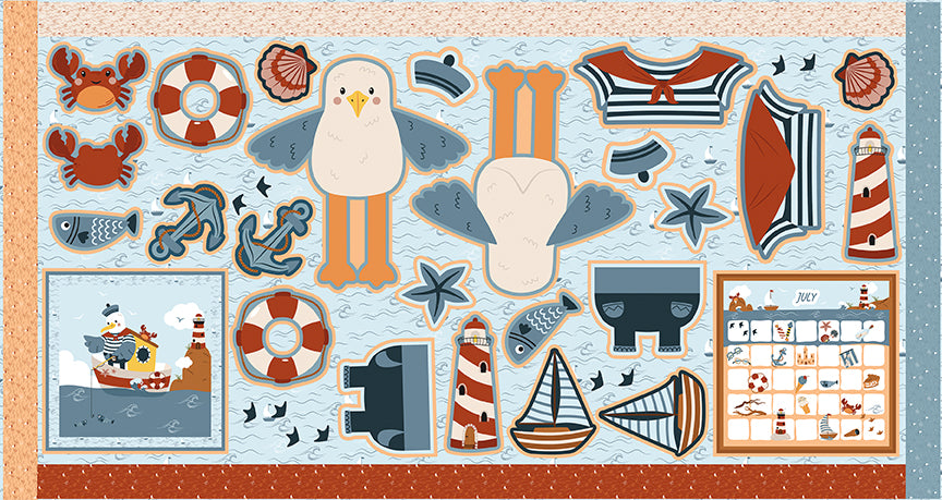 July Doll Panel - Story Animals Through the Year