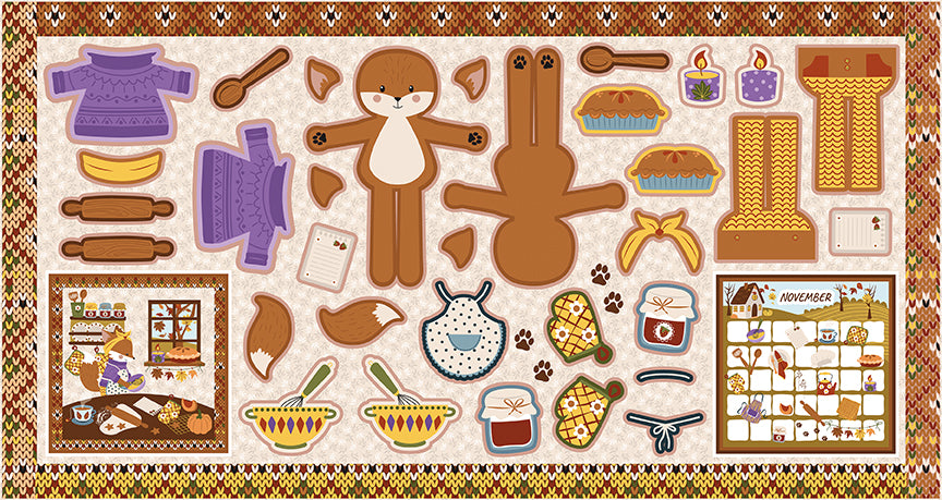 November Doll Panel - Story Animals Through the Year