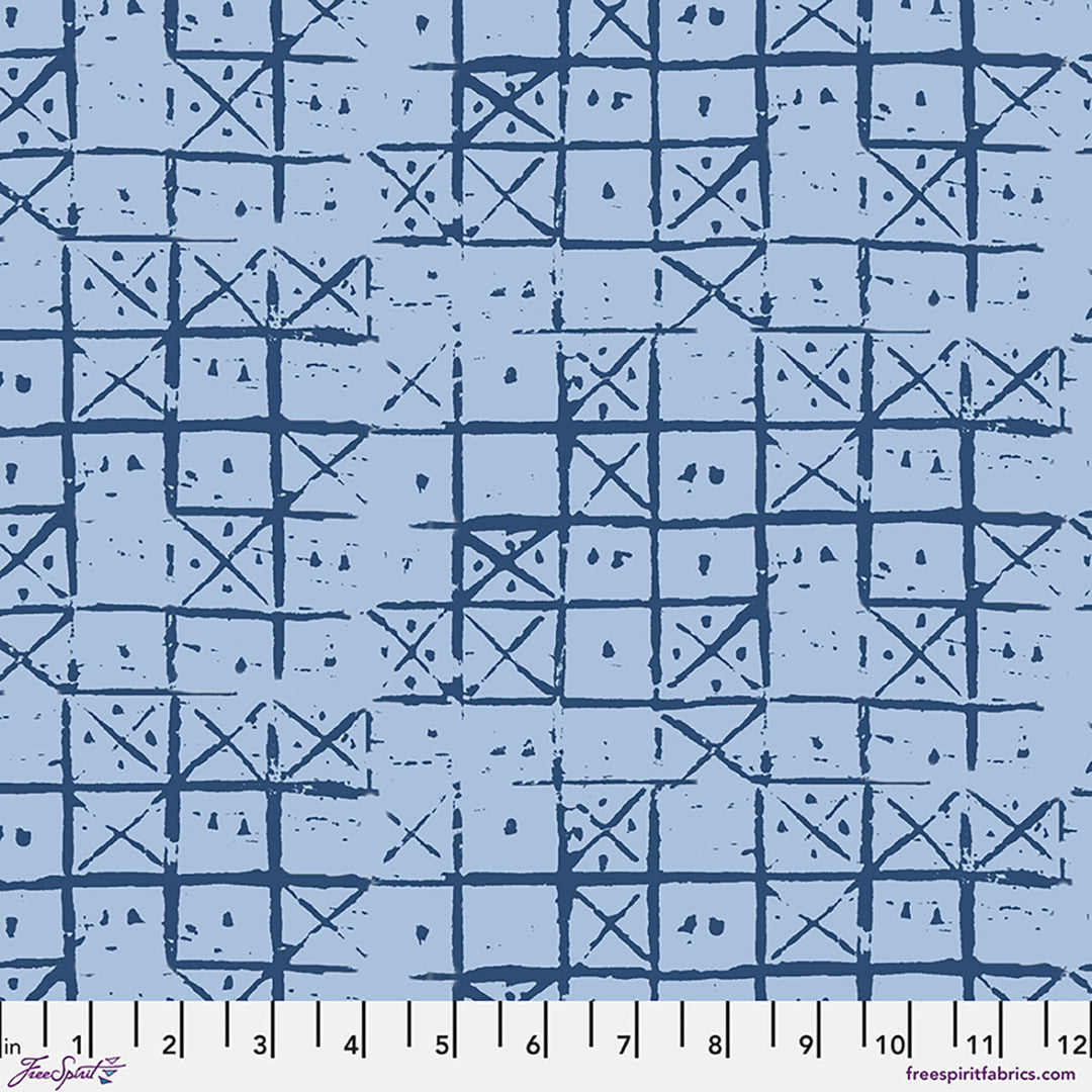 Symbol Grid - Denim - Stamped Blueprint