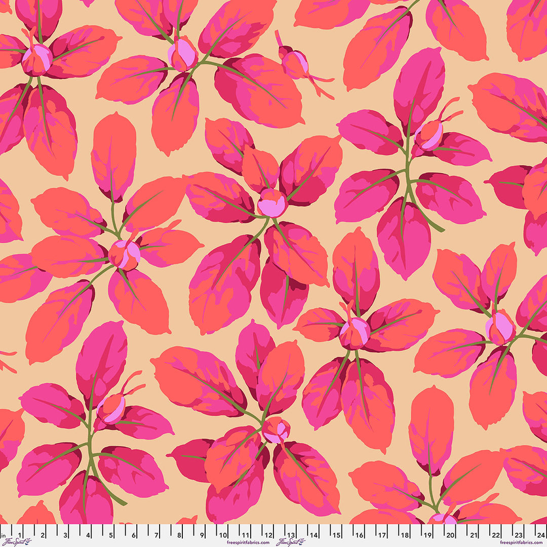 Backing Fabric - Rose Leave - Fuchsia - February 2027