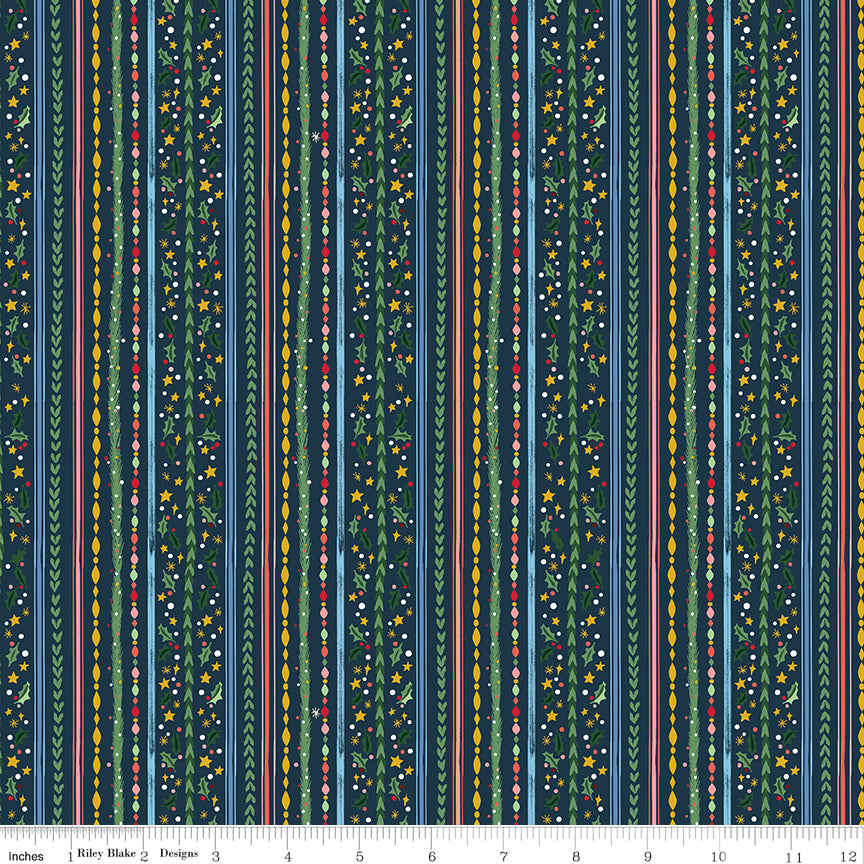 Winterberry Stripes - Twilight Sparkle - Carol by Jill Howarth