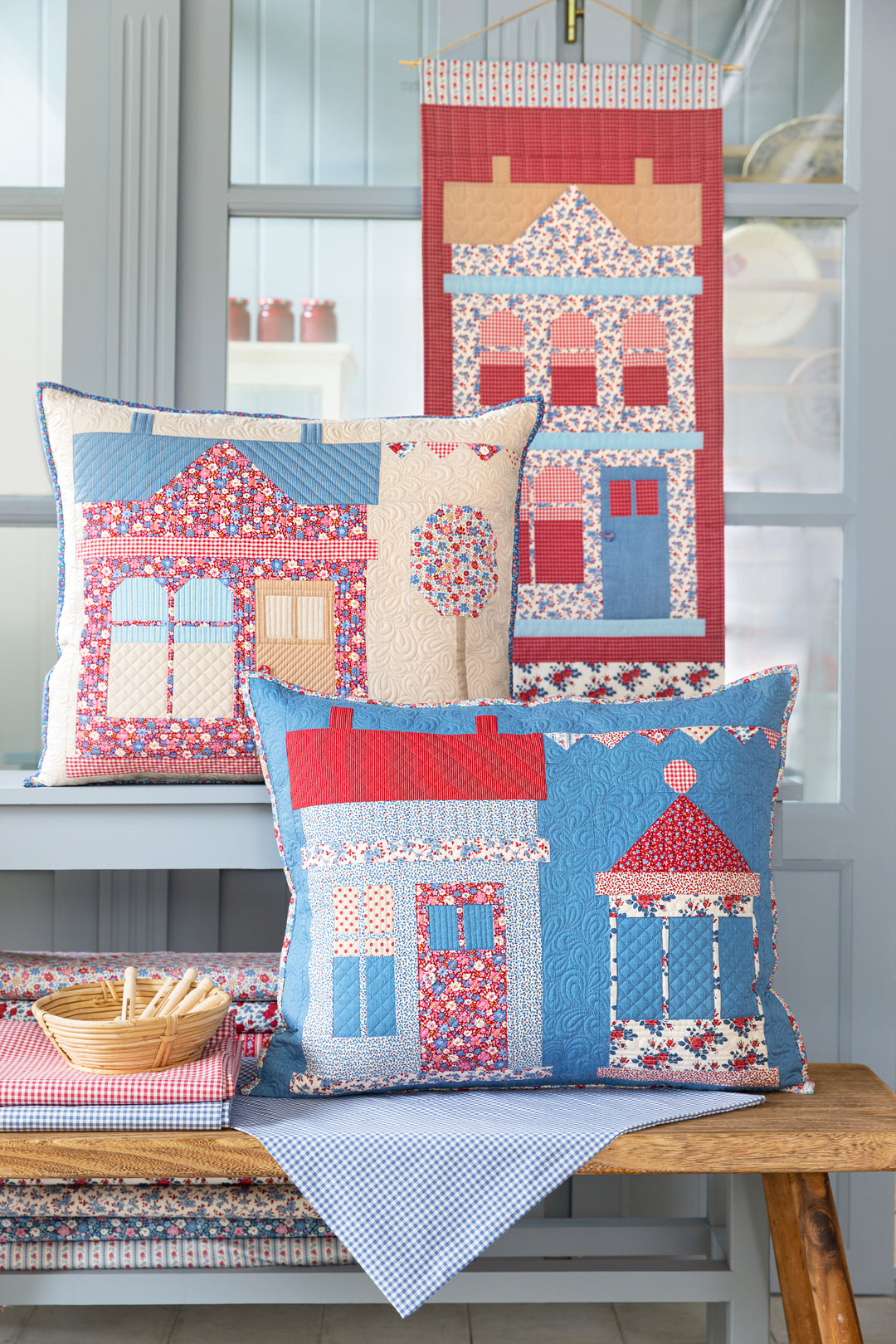 Village Life Pillow - Blue - Village Life