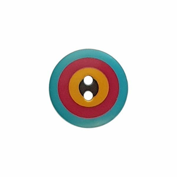 Button Bullseye Round - Blue/Red/Yellow Kaffe Fassett