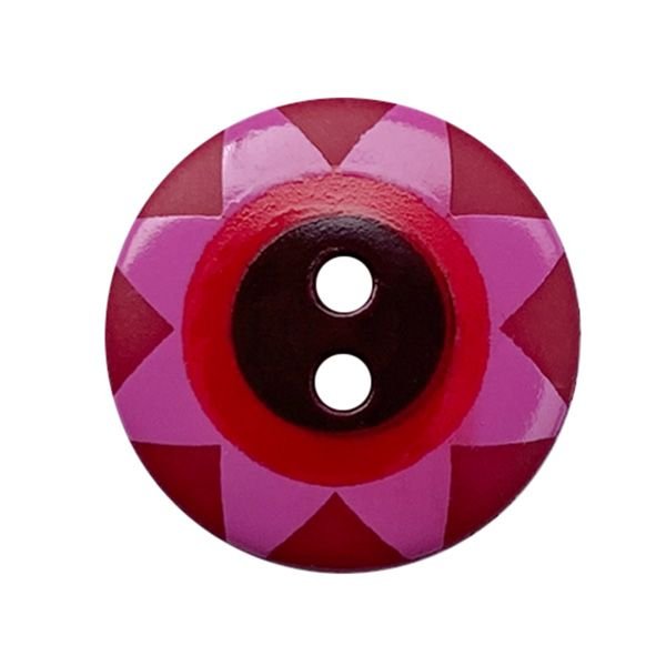 Button Flower Round - Burgundy Kaffe Fassett