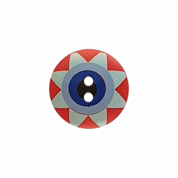 Button Flower Round - Red/Lt Blue/Navy/Black Kaffe Fassett