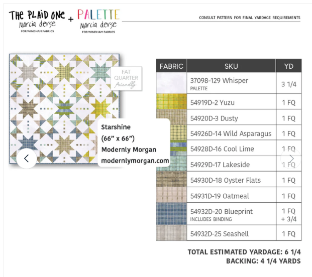Starshine Quilt Kit  - The Plaid One by Marcia Derse