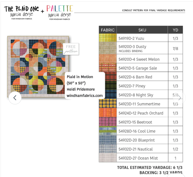 Plaid in Motion Quilt Kit  - The Plaid One  by Marcia Derse