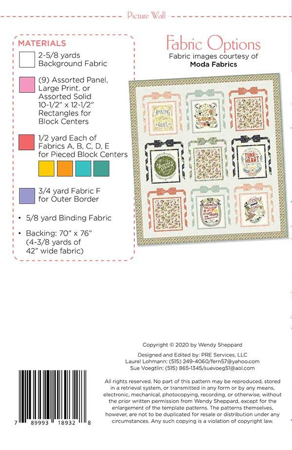 Picture Wall Quilt Pattern by Wendy Sheppard