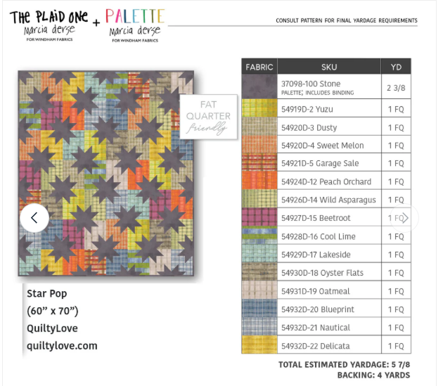 Star Pop II Quilt Kit  - The Plaid One by Marcia Derse