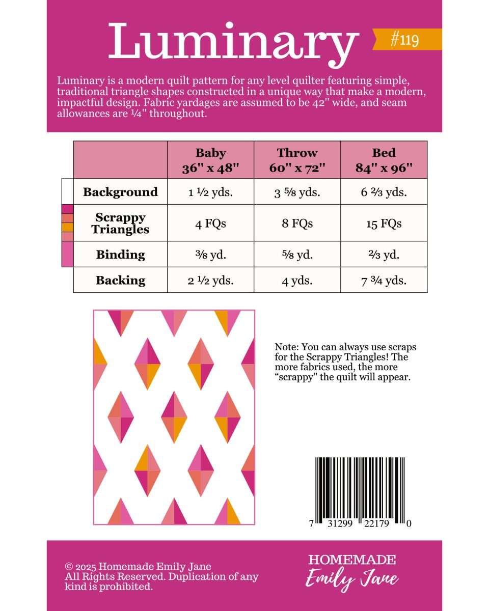 Luminary Quilt Pattern by Homemade Emily Jane