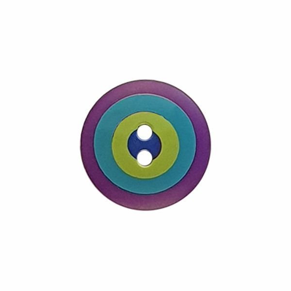 Button Bullseye Round - Violet/Blue/Green/Navy Kaffe Fassett
